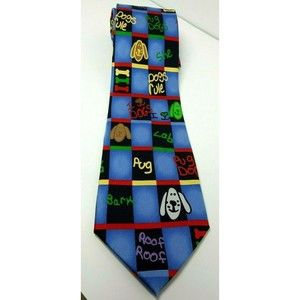 Mens Silk Necktie Expressions The Jimmy Fund Dogs Childs Art Cancer Institute
